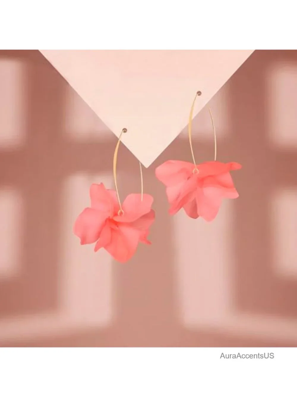 Bohemian Resin Rose Flower Dangle Earrings Long Acrylic Tiered Floral Tassel